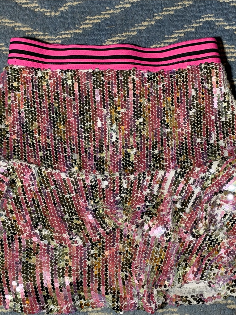 kidpik Pink Multicolor Sequin Elastic-Waist Skirt
